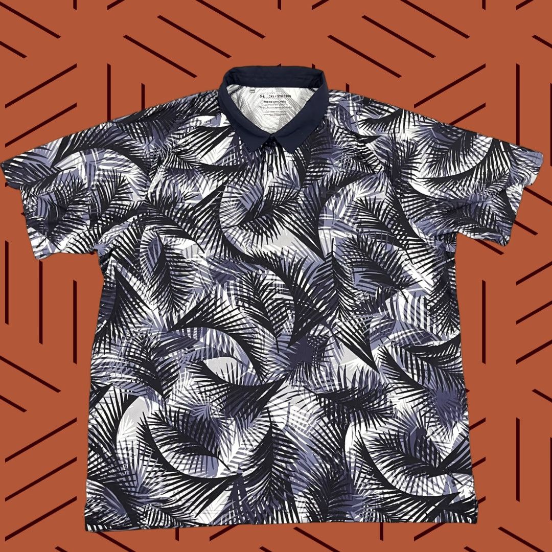 Under Armour Under Armour Iso Chill Polo Shirt Men 2XL Blue Floral Fern Performance Golf Sport Size US XXL / EU 58 / 5 - 1 Thumbnail