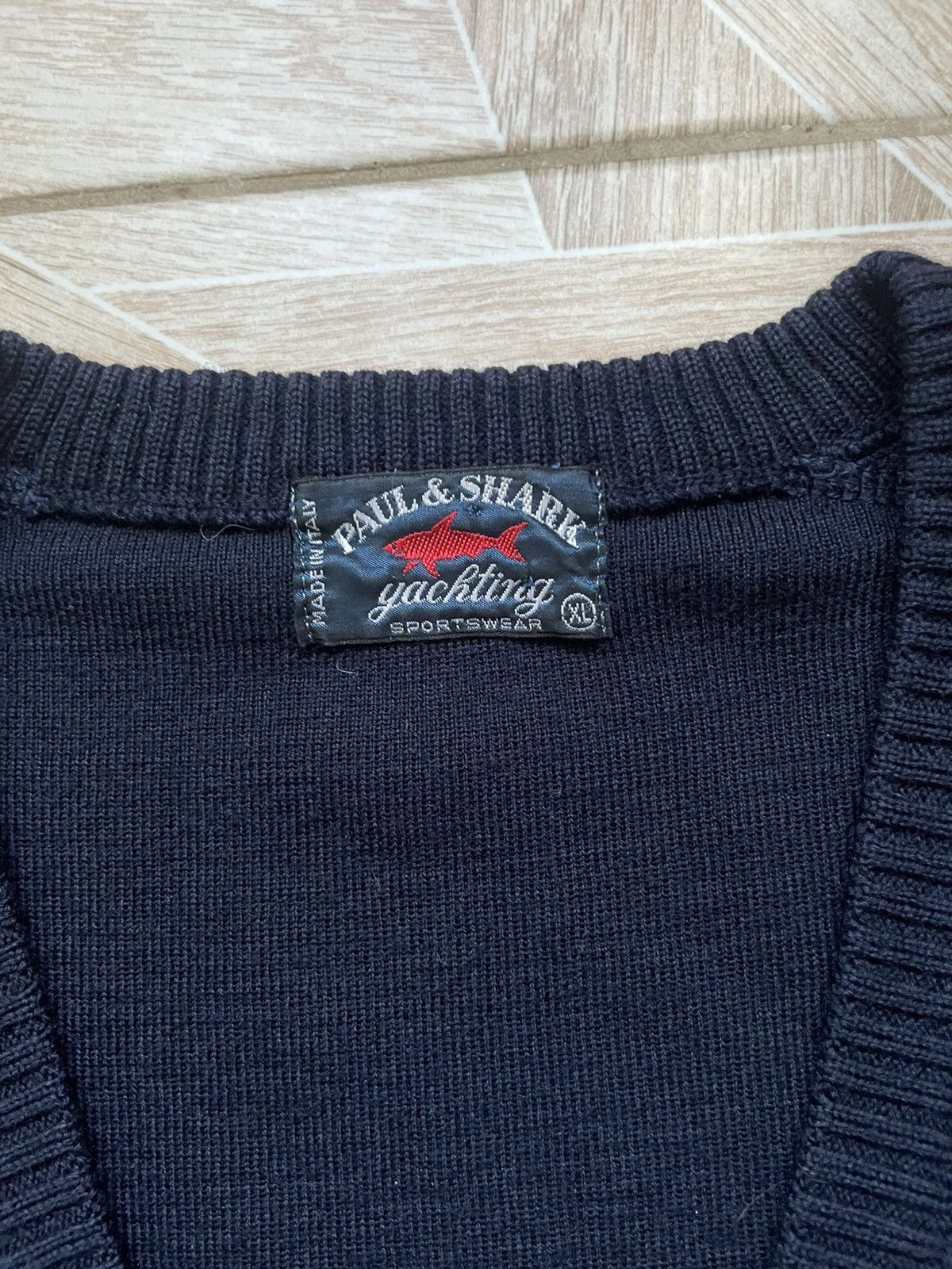 Paul & Shark × Vintage Vintage 90s Italy Designer Paul Shark Yachting Logo Sweater Size US XL / EU 56 / 4 - 9 Thumbnail