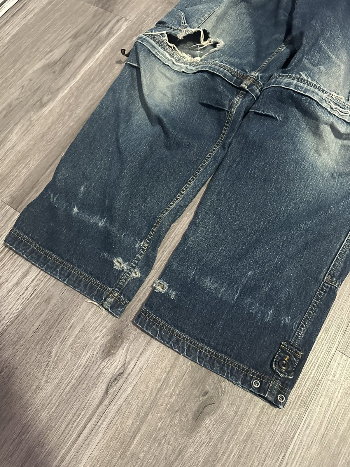 JNCO × Japanese Brand Vintage Japanese Brand Baggy Ripped Carpenter Cargo Jeans Size US 34 / EU 50 - 2 Thumbnail