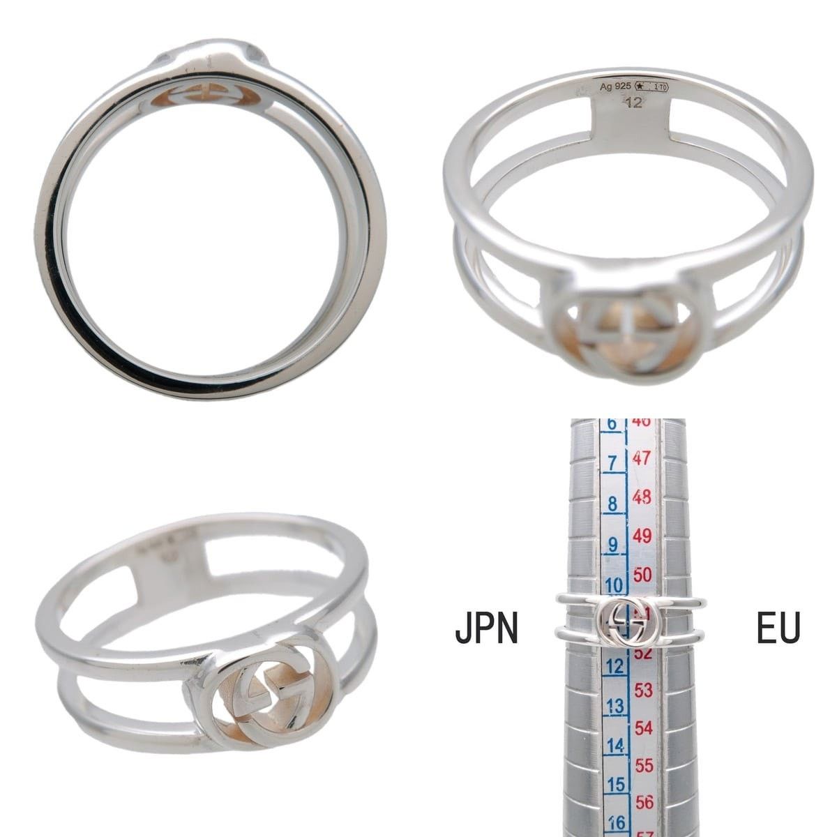 Gucci Gucci Interlocking G Open Band Sterling Silver Ring Size ONE SIZE - 3 Thumbnail