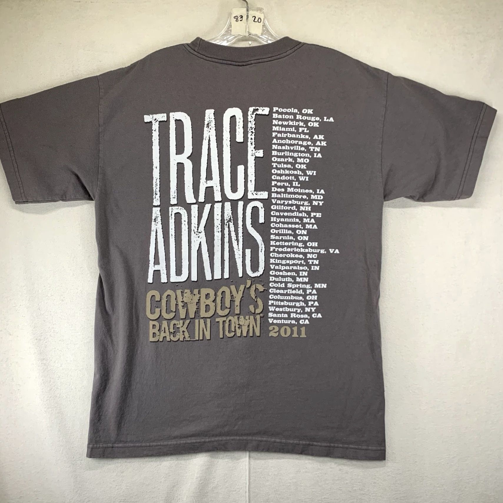 Doublet VINTAGE Trace Adkins Country Music T-Shirt Mens Large Crew Neck Double-Sided Cotton Gray 2010s Music Cowboy USA Size US L / EU 52-54 / 3 - 2 Thumbnail