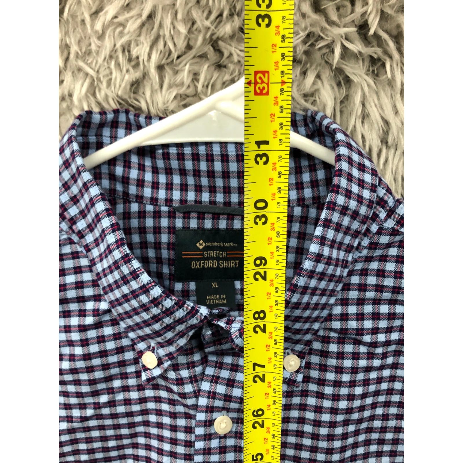 Vintage Member's Mark Shirt XL Mens Blue Plaid Long Sleeve Button-Down Collar Shirt Size US XL / EU 56 / 4 - 5 Thumbnail