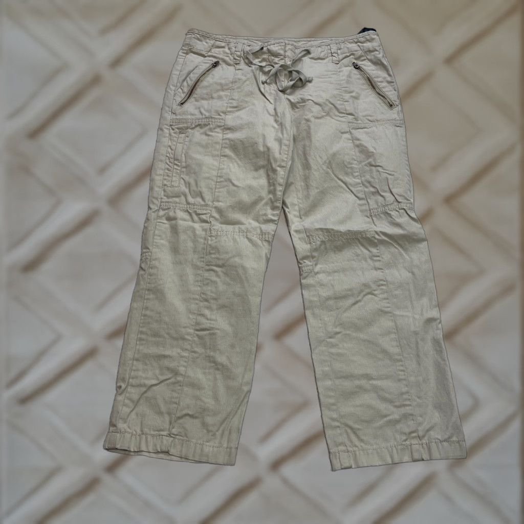 Tommy Hilfiger VINTAGE Tommy Hilfiger Ankle Pants Womens 4 Beige Zip Pockets Cotton Straight 32x25 Size 27" / US 4 / IT 40 - 1 Thumbnail