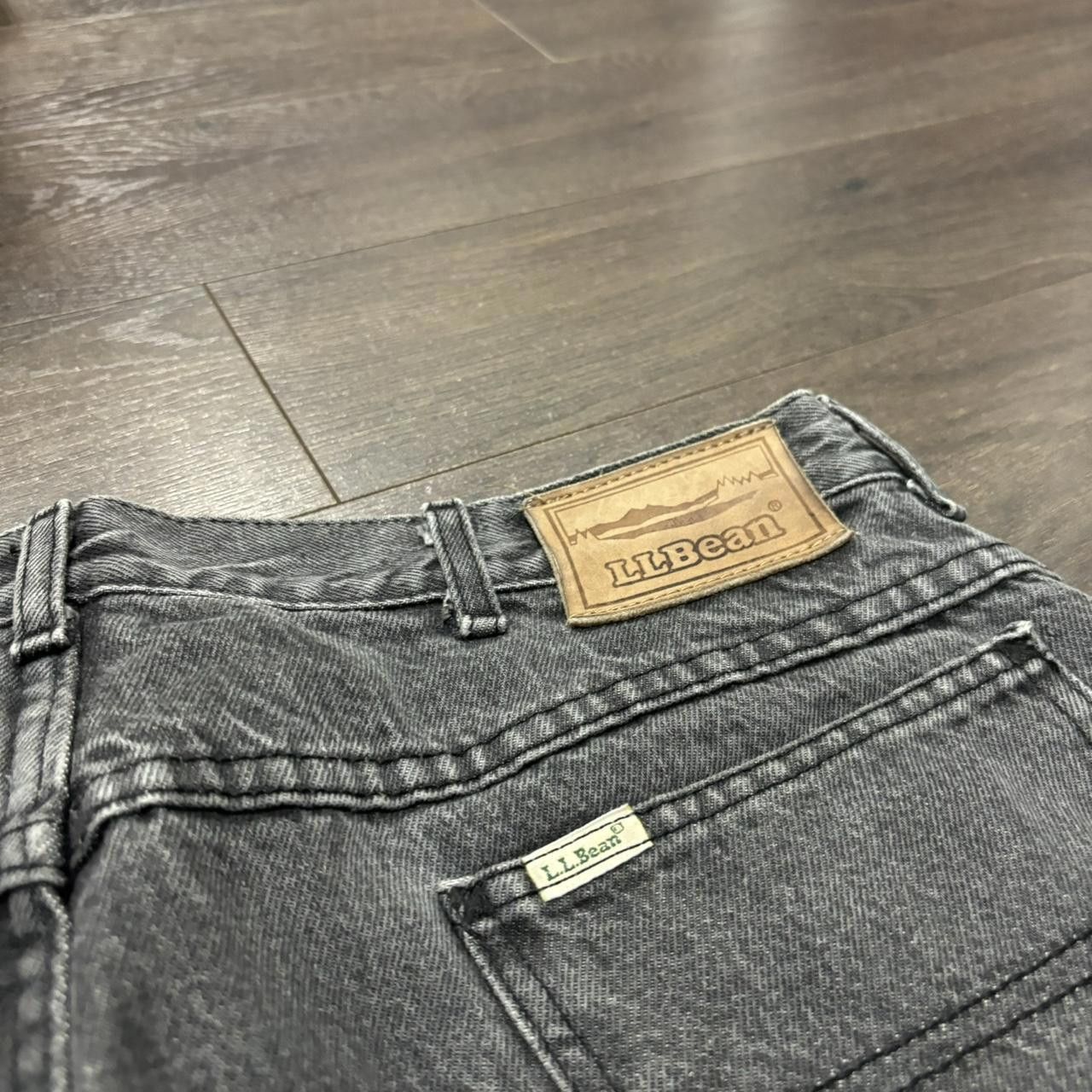 Designer Vintage Light Washed Black L.L. Bean Lined Jeans 36x34 Size US 32 / EU 48 - 5 Thumbnail