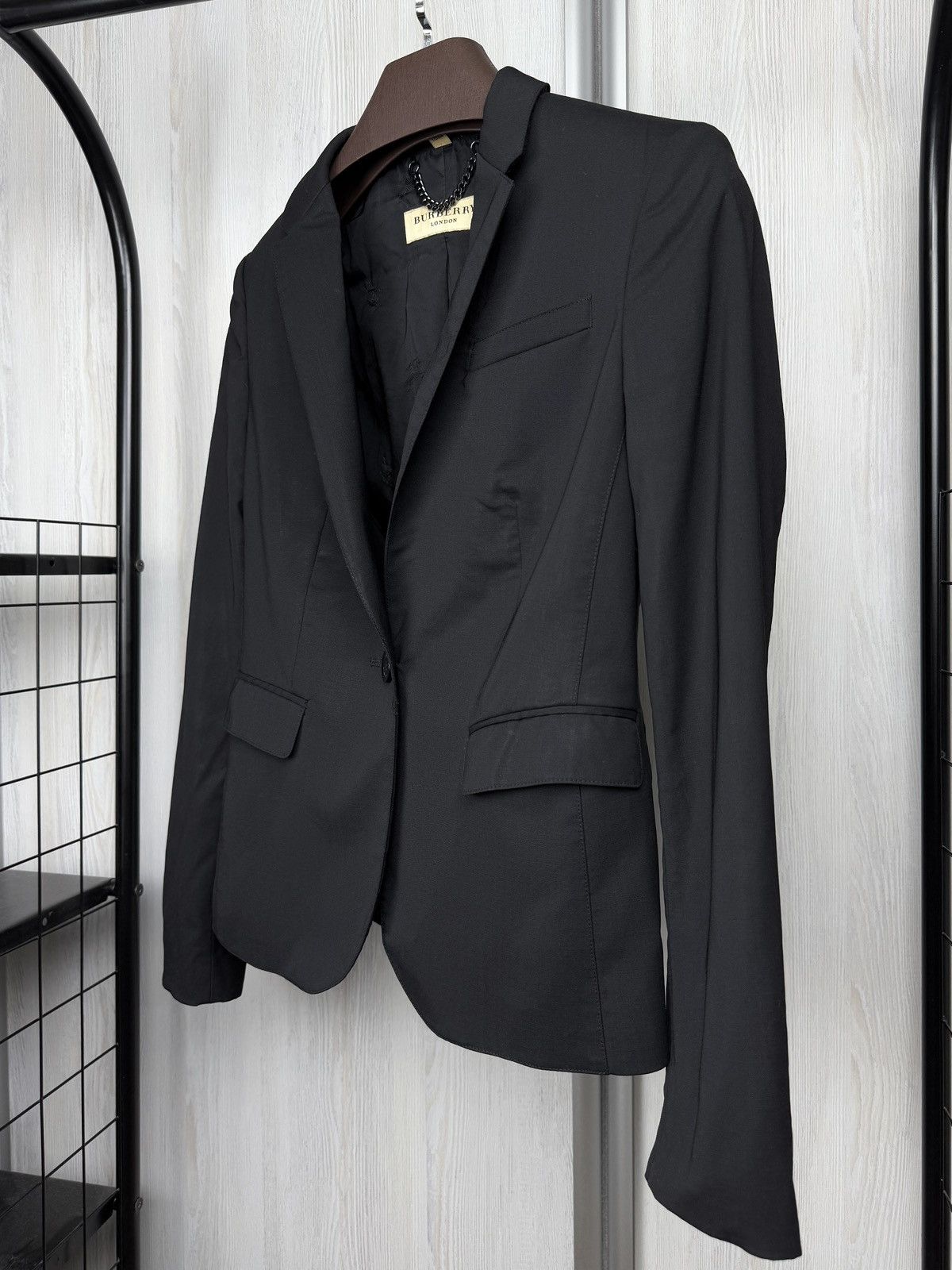 Burberry Burberry London Black Wool Single Breasted Blazer Size S / US 4 / IT 40 - 5 Thumbnail