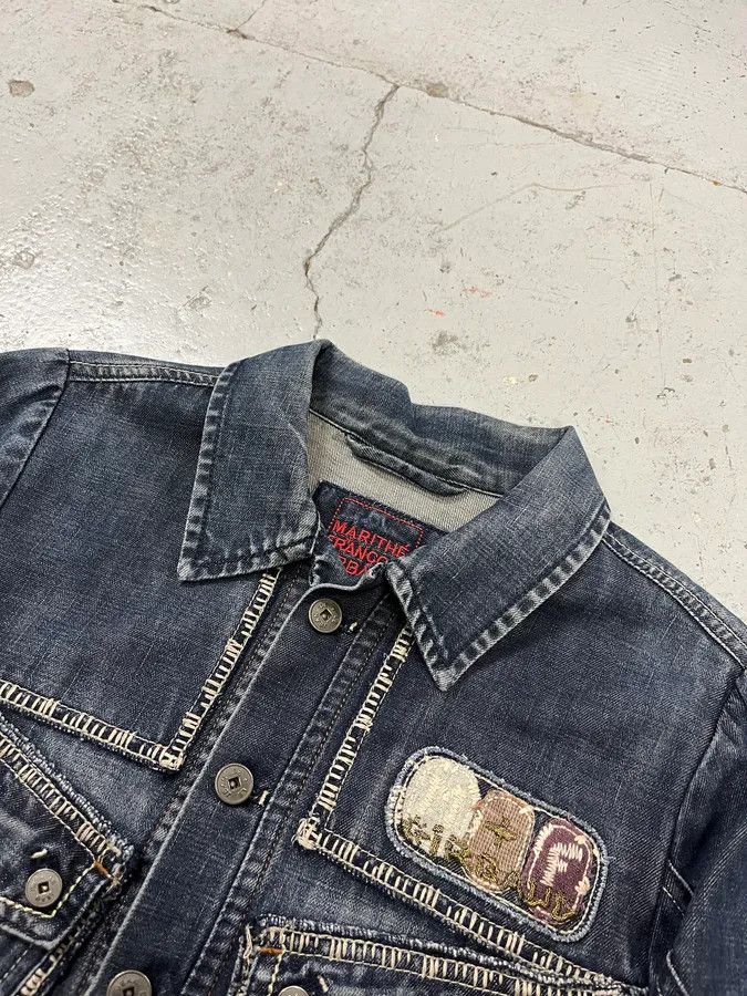 Marithe + Francois Girbaud AW2007 Marithé + François Girbaud Patch Blue Denim Jacket Size S / US 4 / IT 40 - 5 Thumbnail
