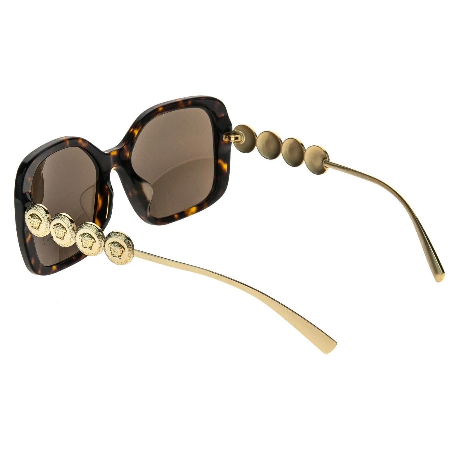 Versace VERSACE VE4375F 4375 Gold Coin Medusa Stud Brown Rectangular Size ONE SIZE - 10 Thumbnail