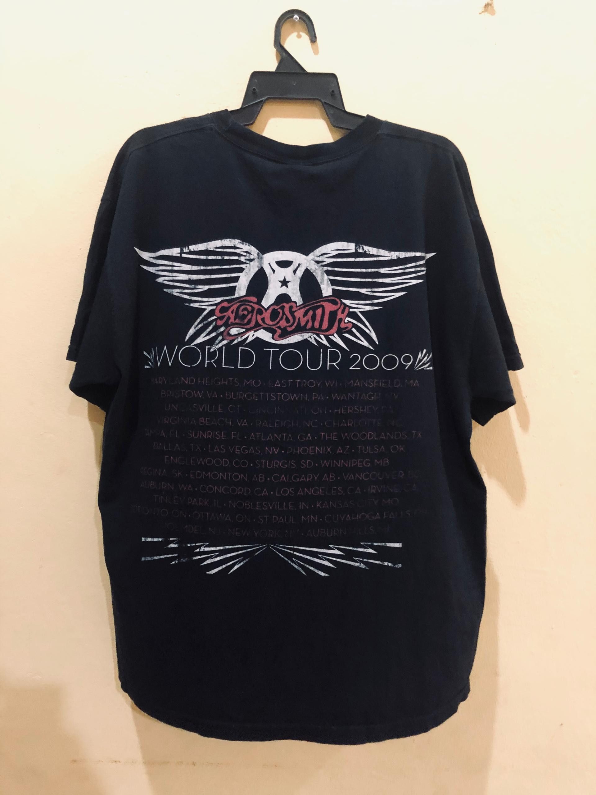 Aerosmith × Band Tees Vintage Y2K Band Aerosmith World Tour 2009 Overprinted tees Size US XL / EU 56 / 4 - 2 Thumbnail