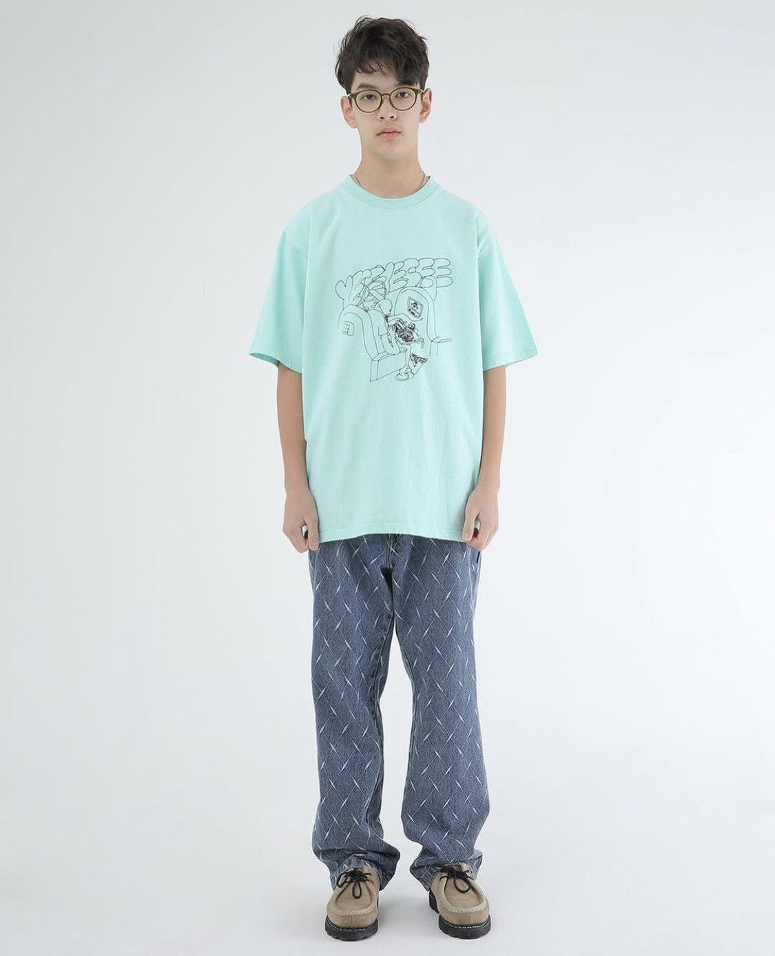 Designer × Uniform Bridge YESEYESEE Net Denim Pant Blue Size US 35 - 18 Thumbnail