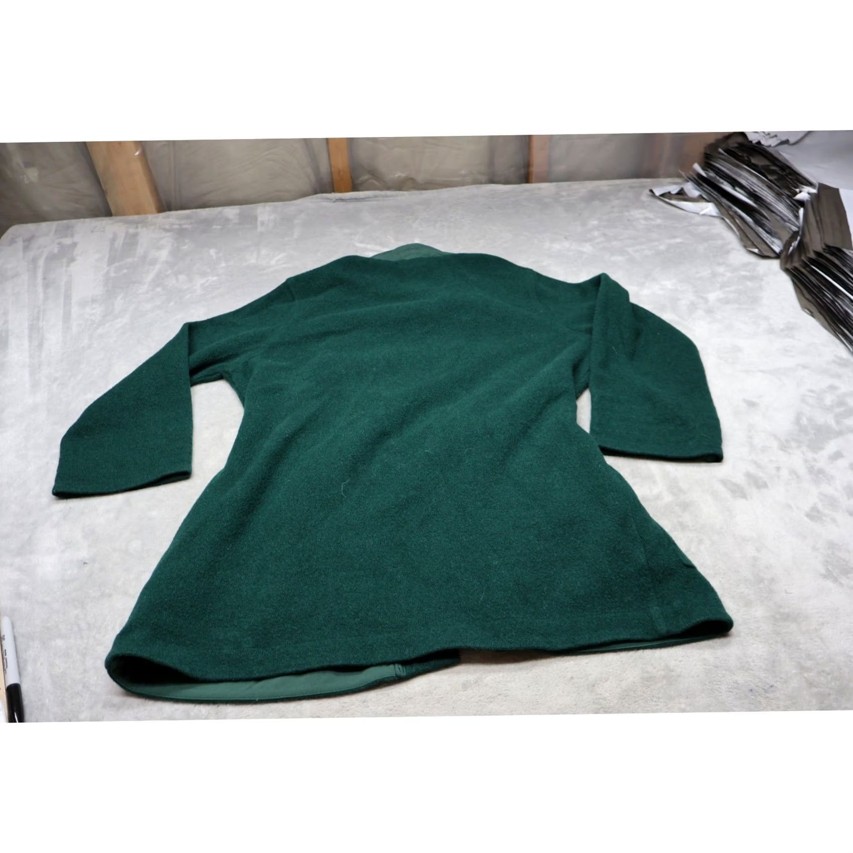 Topo Designs Topo Designs Sweater Women Medium Green Wrap Wool Blend Open Front Modern Kimono Sleeve Pockets Belted Lined Open Front Cardigan Size M / US 6-8 / IT 42-44 - 5 Thumbnail