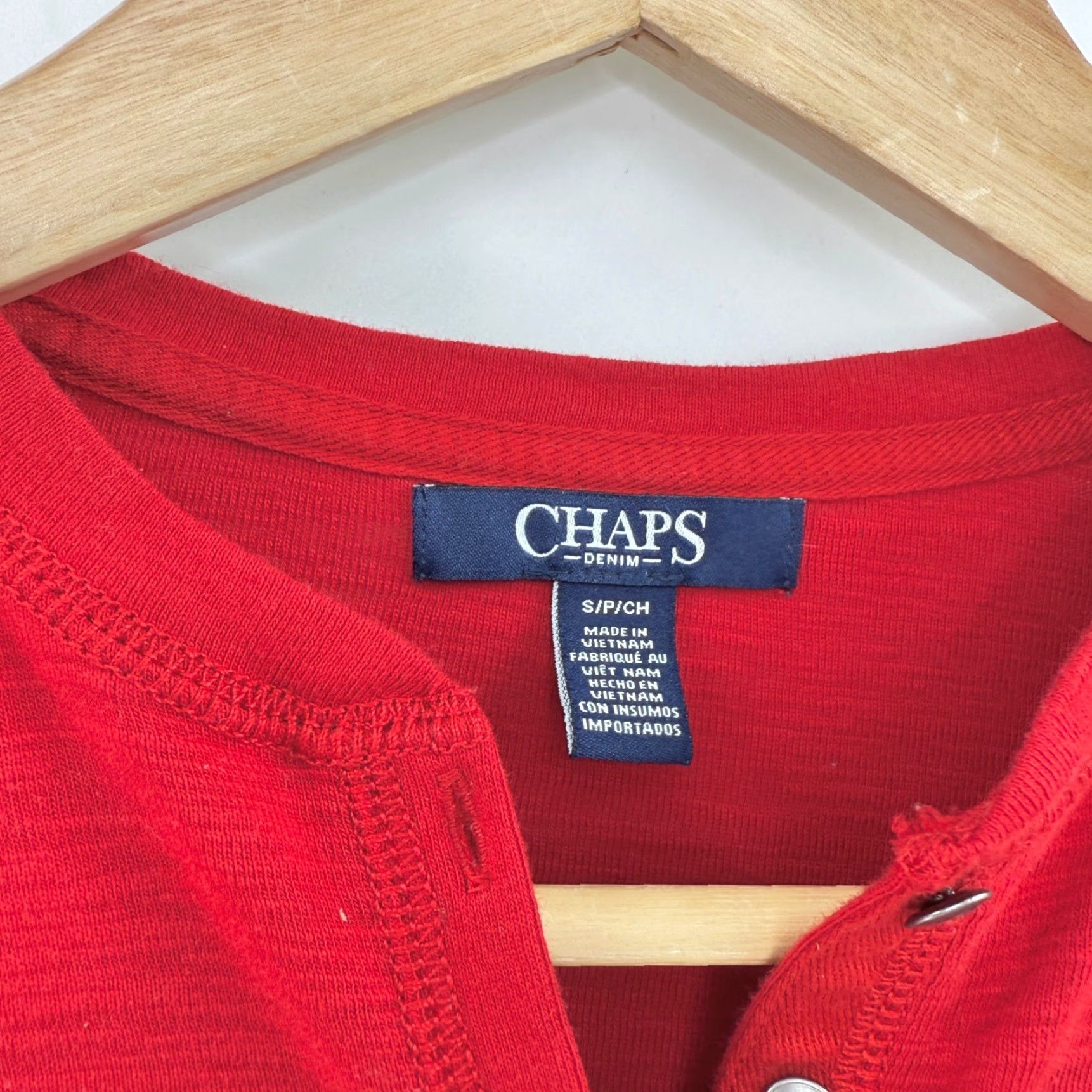 Chaps Chaps Women's Red Cotton Henley Shirt Long Sleeve Pockets Sz Sm Preppy Shirt Size S / US 4 / IT 40 - 4 Thumbnail
