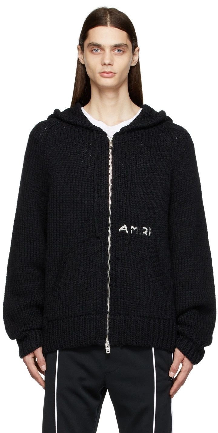 Amiri o1mle0426 Chunky Zip Front Zip Hoodie in Black Size US M / EU 48-50 / 2 - 1 Thumbnail