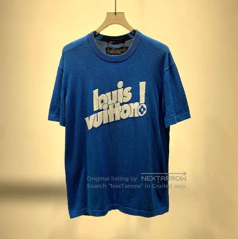 Louis Vuitton Louis Vuitton Blue Wool Men's T-Shirt . Size US L / EU 52-54 / 3 - 1 Thumbnail