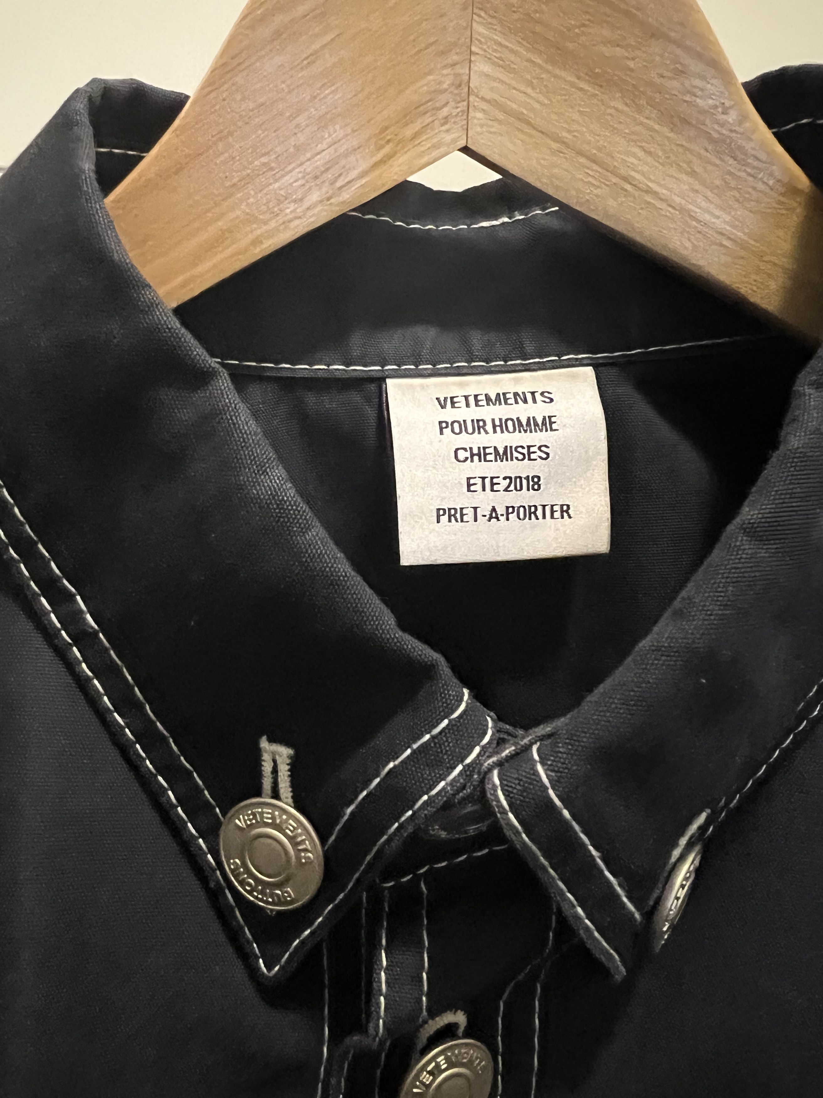 Vetements Vetements Navy SS18 Heavy Nylon Shirt Size US L / EU 52-54 / 3 - 3 Thumbnail