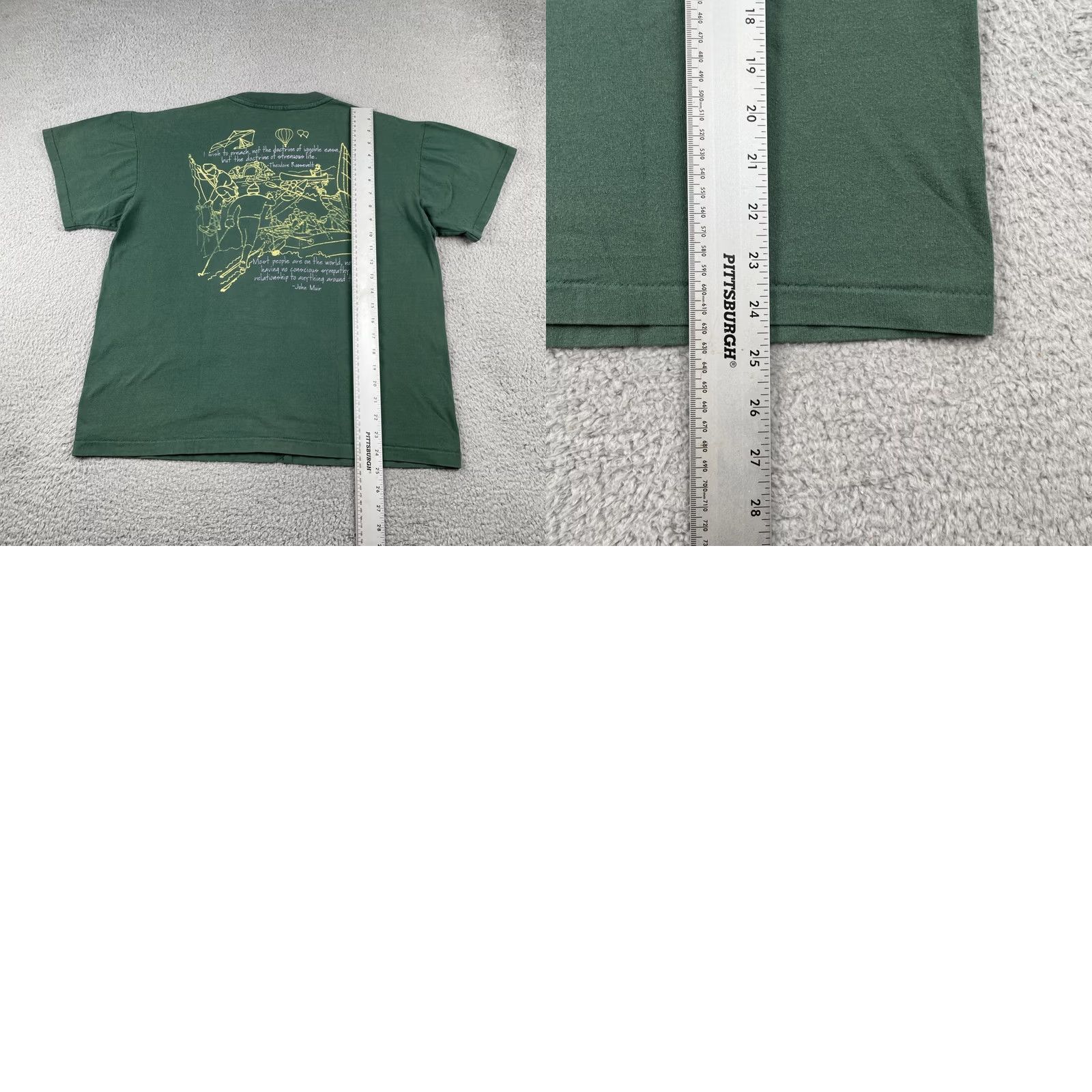 Anvil VINTAGE Anvil Shirt L Nature Quotes Leave Only Footprints Kill Only Time Made In USA Mens Size US L / EU 52-54 / 3 - 10 Thumbnail