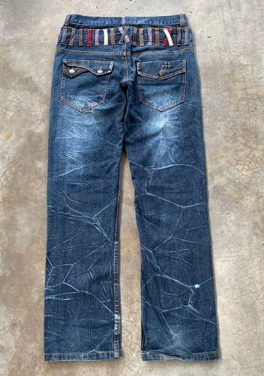 If Six Was Nine 💥Best Offer💥Vintage Nylaus Double Waist Distressed Denim Size US 32 / EU 48 - 2 Thumbnail