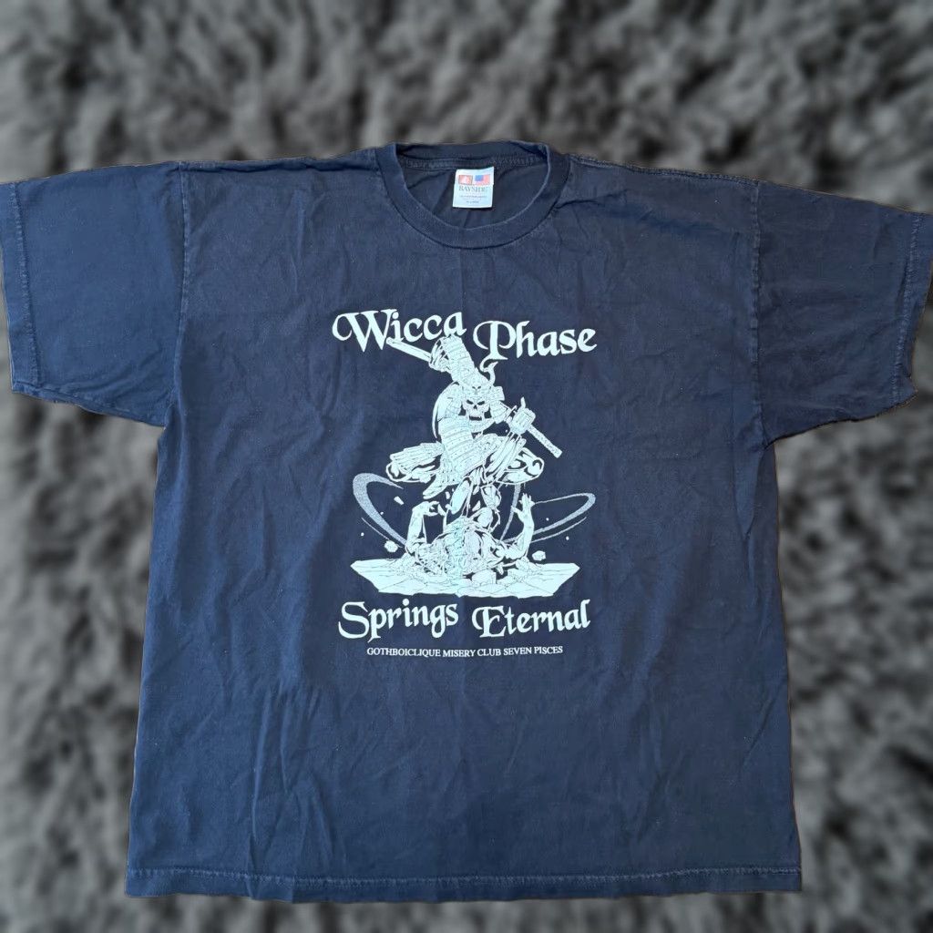Vintage Wicca Phase T Shirt 2XL Black Short Sleeve Crew Neck Cotton Vintage No Men Graphic Print Band Seven Pisces GBC Gothboiclique Size US XXL / EU 58 / 5 - 1 Thumbnail