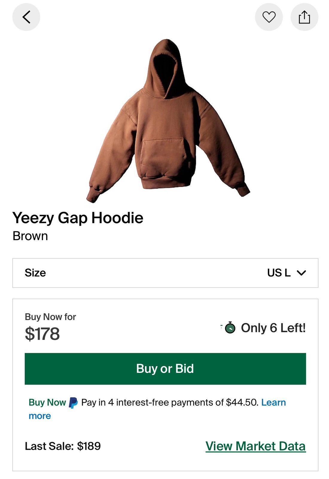 Yeezy Gap store Hoodie Size Large