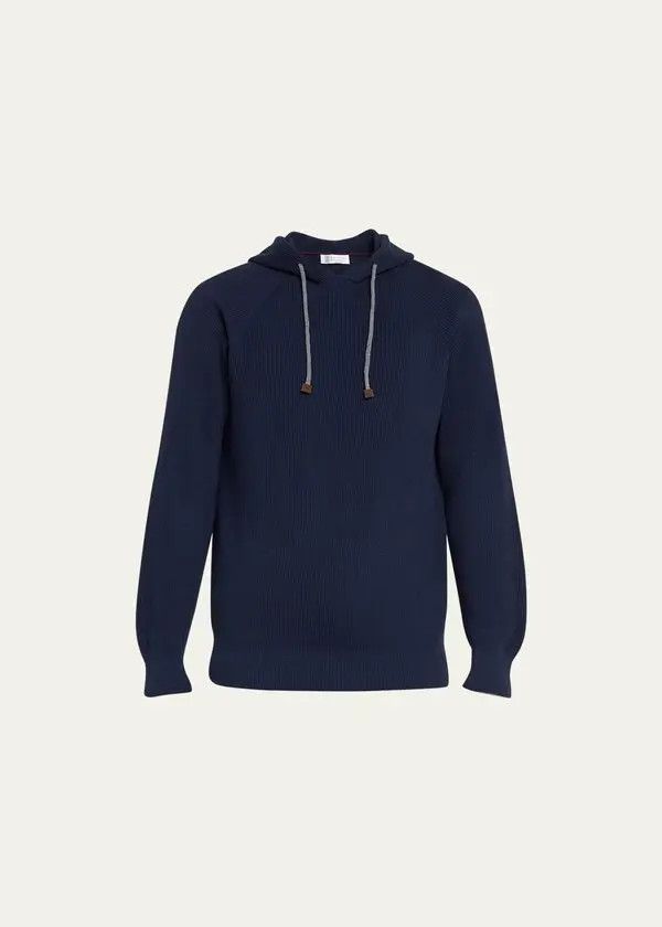 Brunello Cucinelli o1w1db10425 Cashmere Hoodie in Navy Size US S / EU 44-46 / 1 - 1 Preview