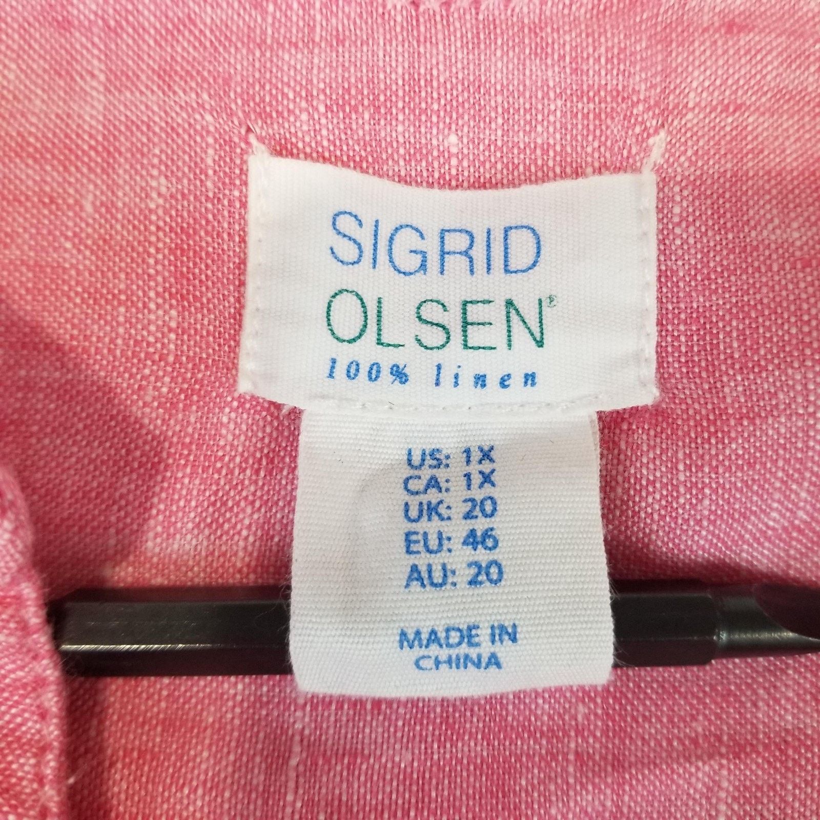 Other Sigrid Olsen Top Women’s 1X Pink 100% Linen Tunic Size XL / US 12-14 / IT 48-50 - 6 Thumbnail