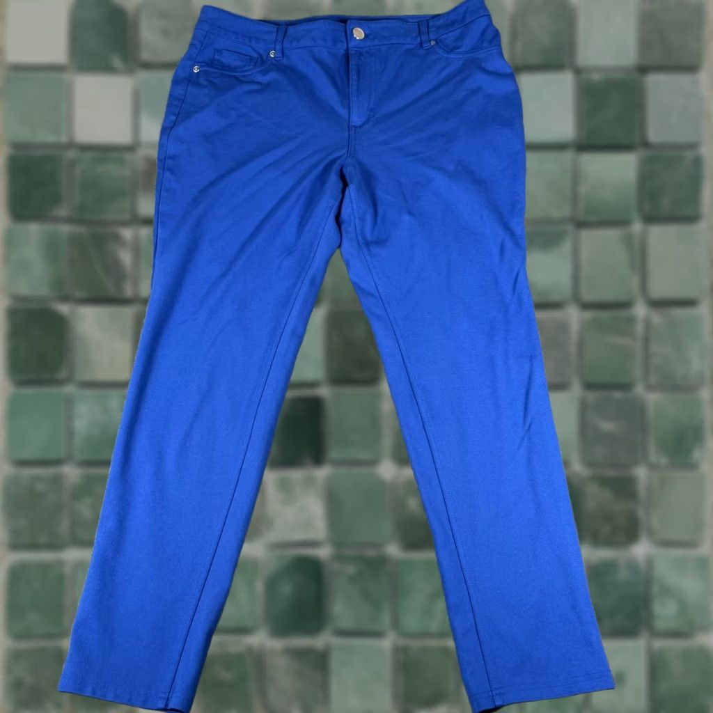Vintage Cato Contemporary Blue Lightweight Stretch Pants Women 14 Dress Pants Business Casual Travel Workwear Mens? Size 36" / US 14 / IT 50 - 1 Thumbnail
