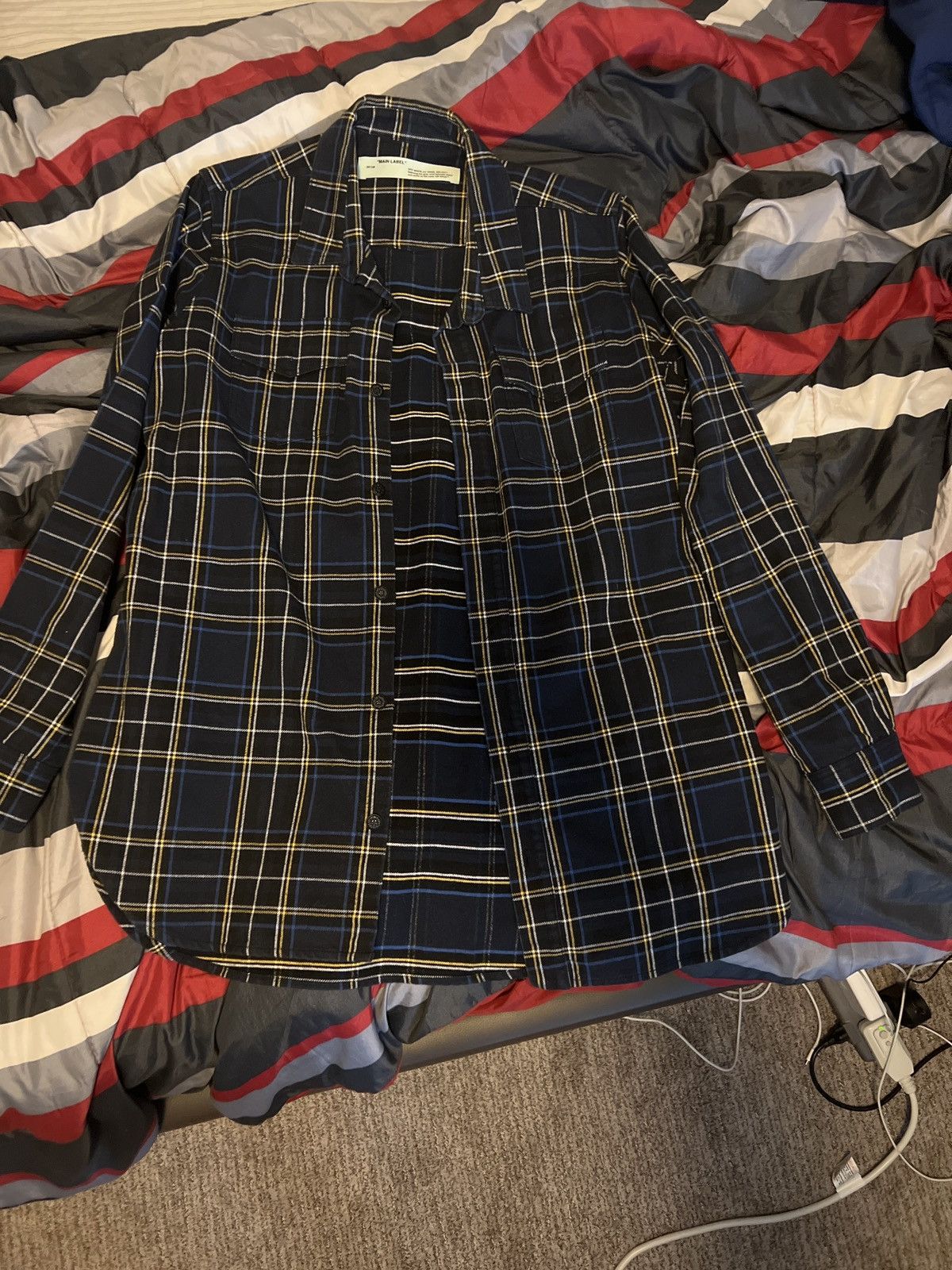 Off-White Offwhite blue flannel Size US L / EU 52-54 / 3 - 1 Thumbnail