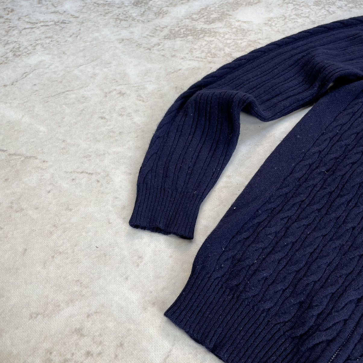 Designer × Dolce & Gabbana Dolce & Gabbana Ribbed Knit Cashmere Navy Zip Sweater Size M / US 6-8 / IT 42-44 - 11 Thumbnail