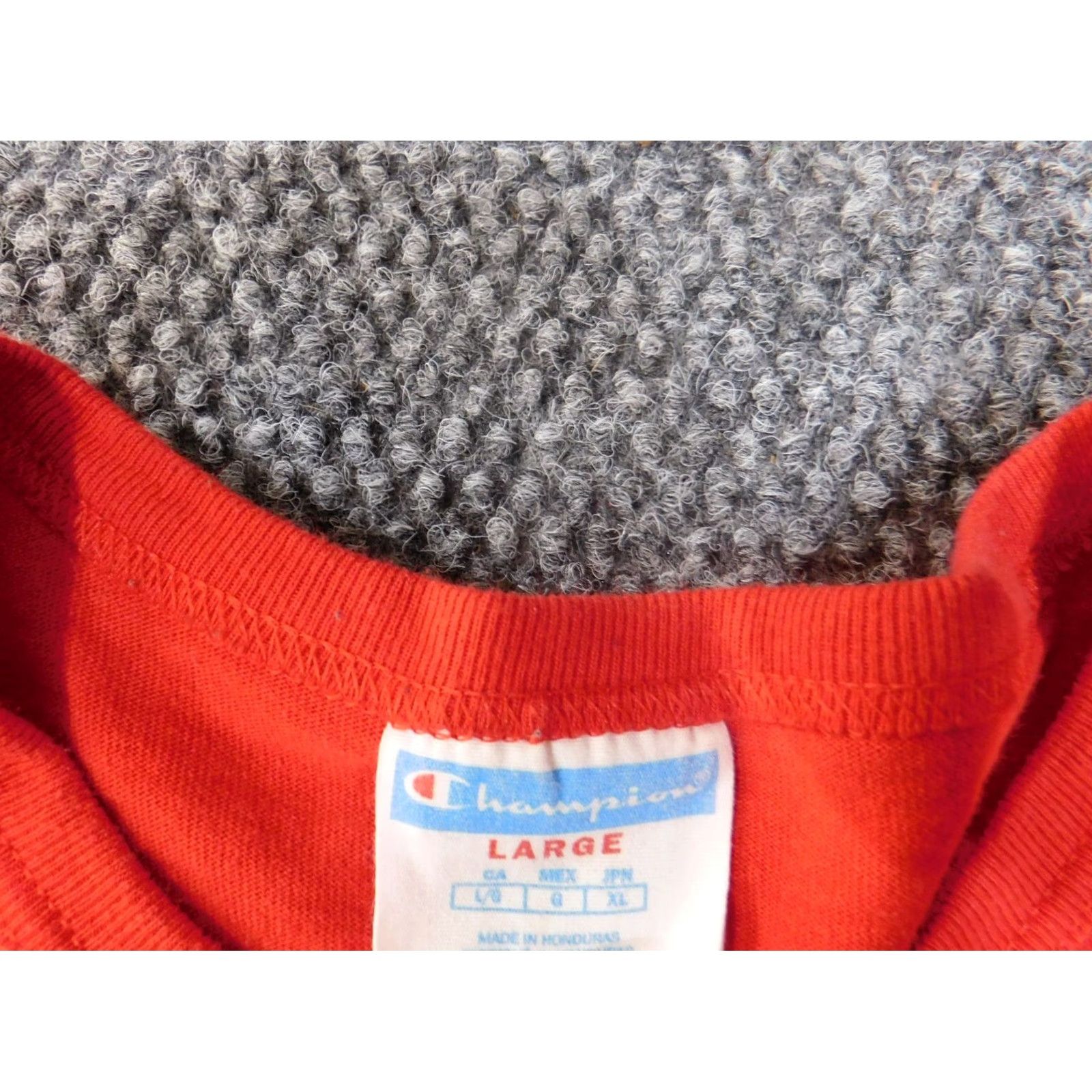 Champion Champion T Shirt Men Large Embroidered Y2K Classic Vintage Blue Cotton Short Sleeve Crew Neck Regular Fit Woman? Size US L / EU 52-54 / 3 - 7 Thumbnail
