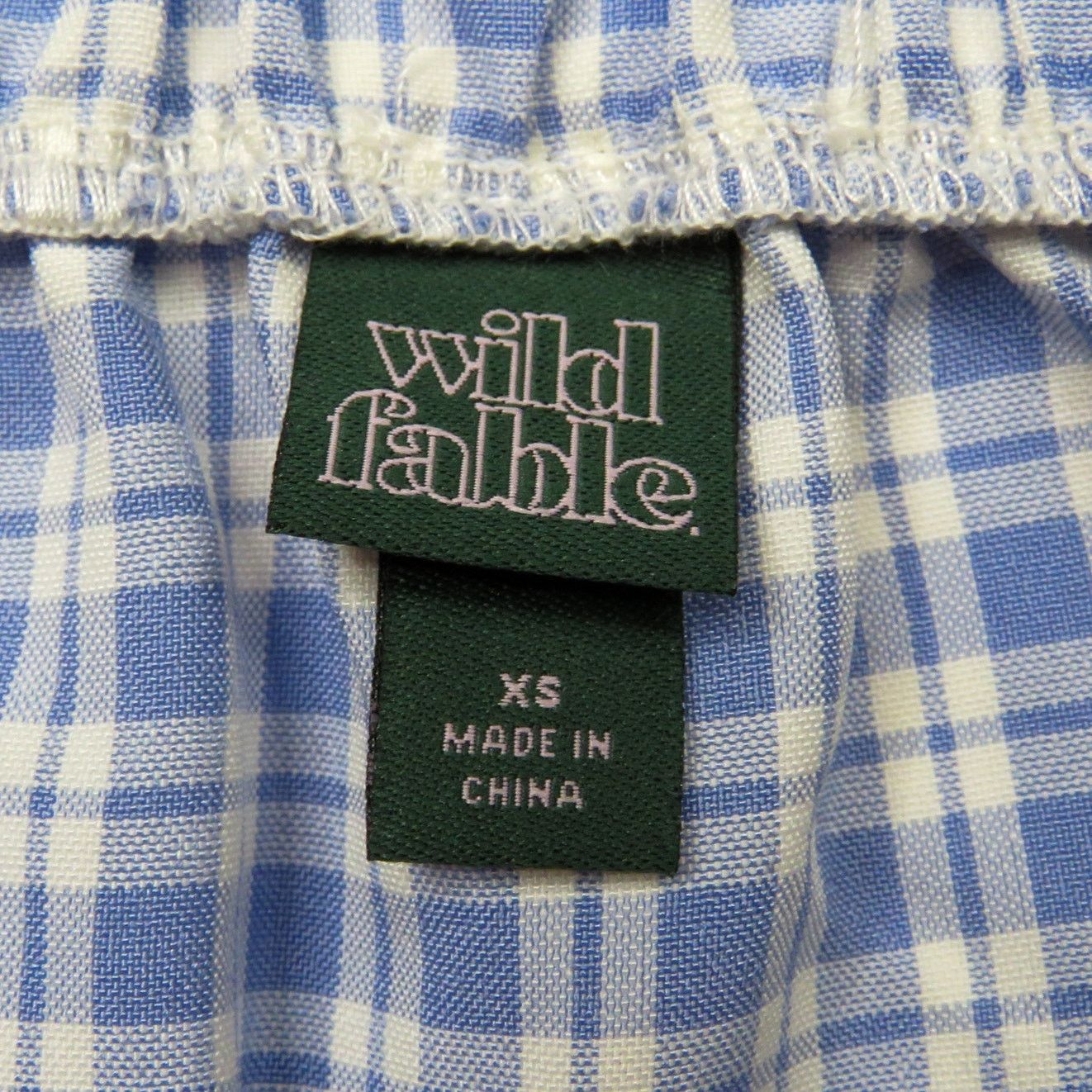 Target Basics Wild Fable Blue White Gingham Plaid Wrap Mini Skirt XS Size 26" / US 2 / IT 38 - 3 Thumbnail