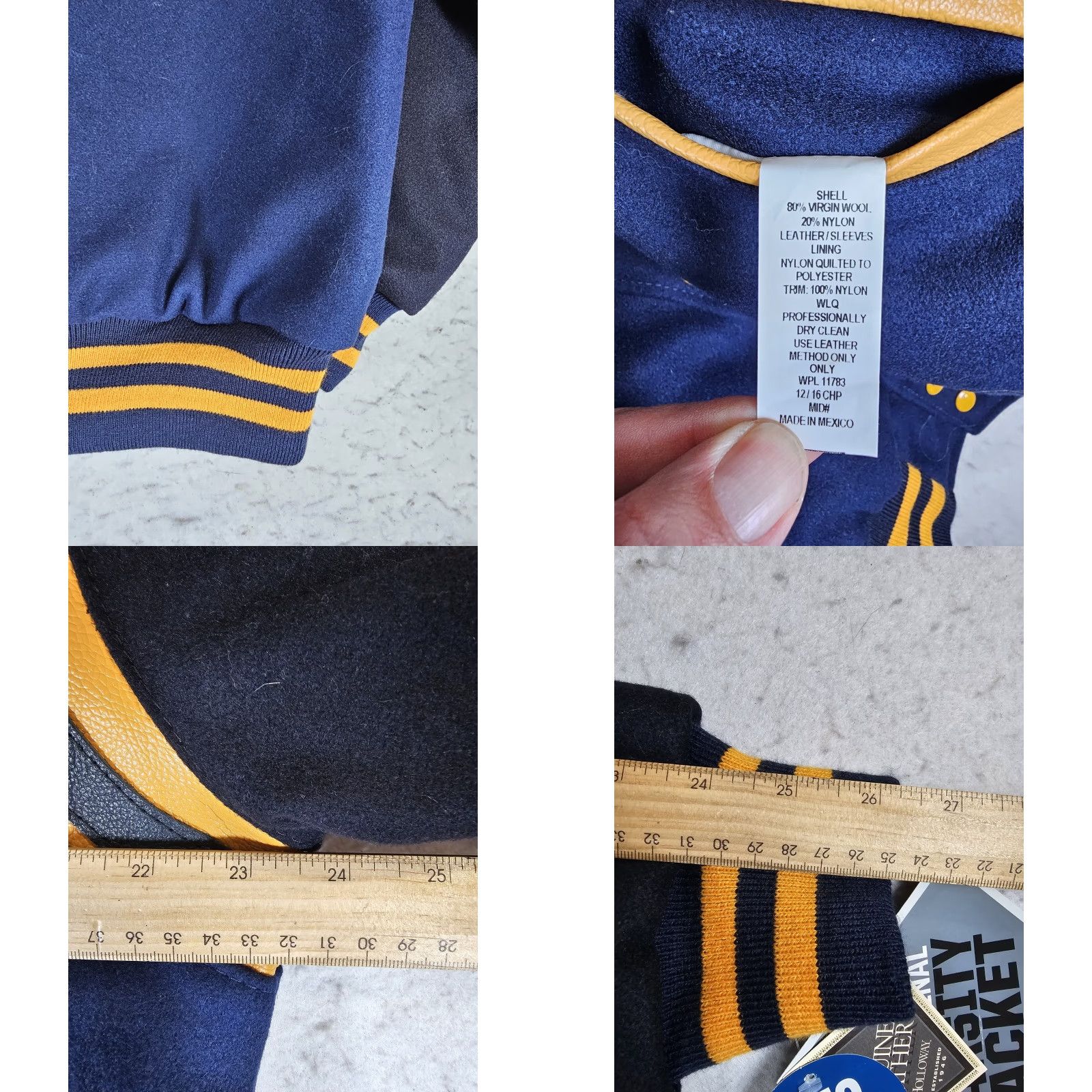 Holloway VINTAGE Holloway The Original Varsity Jacket Blue & Yellow Wool & Leather Jacket Mens Sz S Size US S / EU 44-46 / 1 - 9 Thumbnail