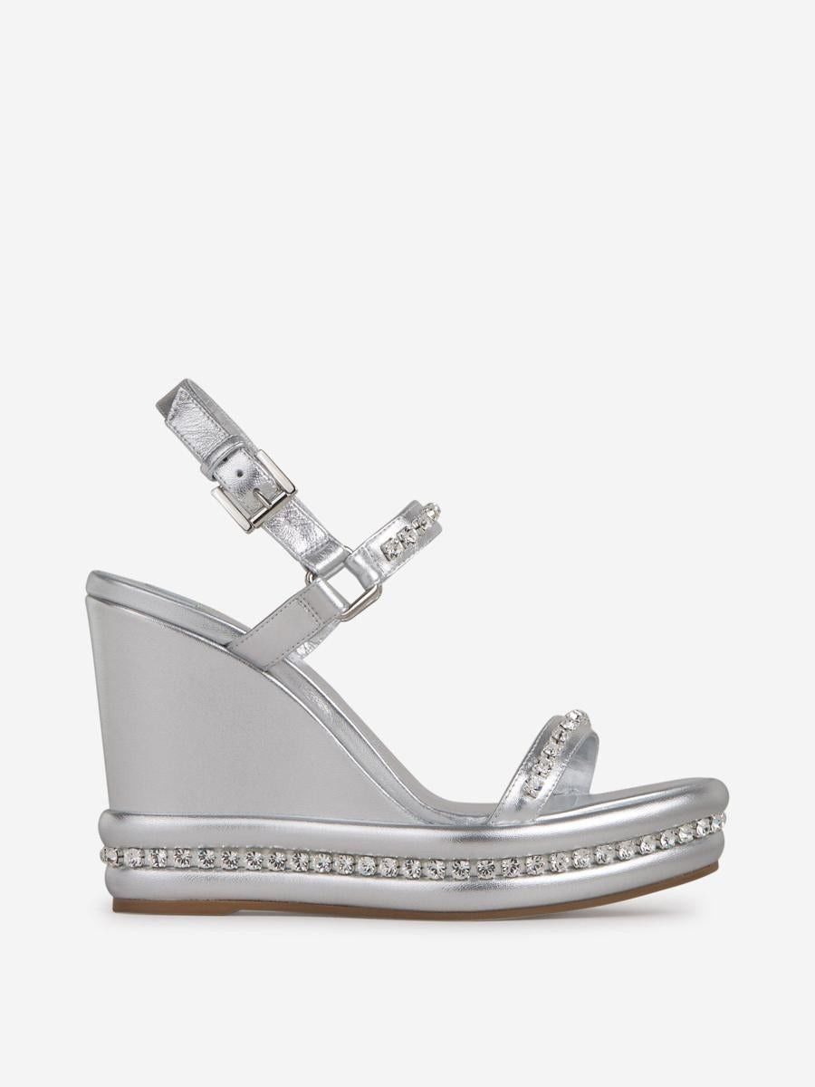 Christian Louboutin oc11z0125 Pyrastrass 110mm Sandals in Silver Size US 5 / IT 35 - 1 Thumbnail