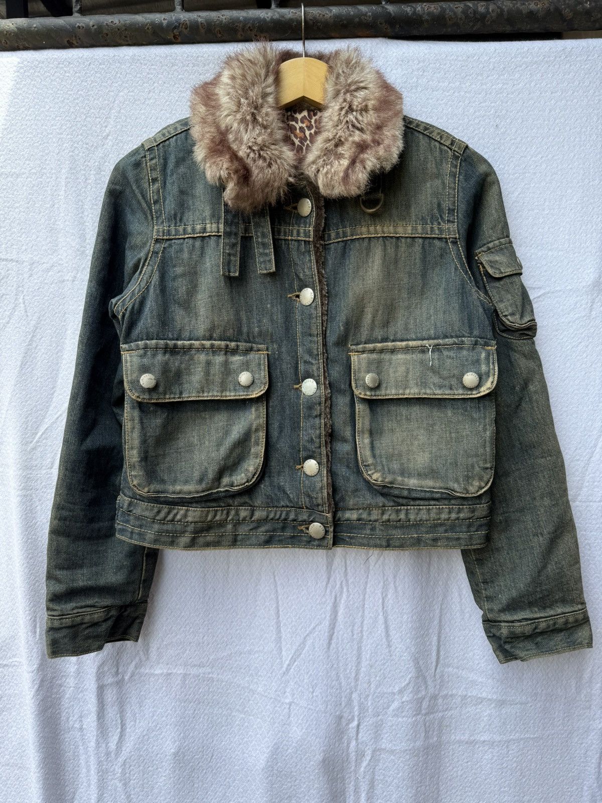 Yohji Yamamoto Fur Denim Jacket Sisley Ifsixwasnine Lgb Styled Size US S / EU 44-46 / 1 - 1 Thumbnail
