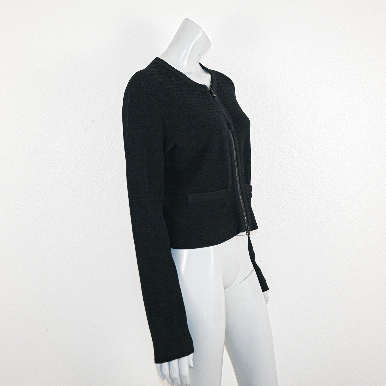 St. John ST. JOHN Collection $895 Black Zip Front Knit Jacket Large Size L / US 10 / IT 46 - 5 Thumbnail