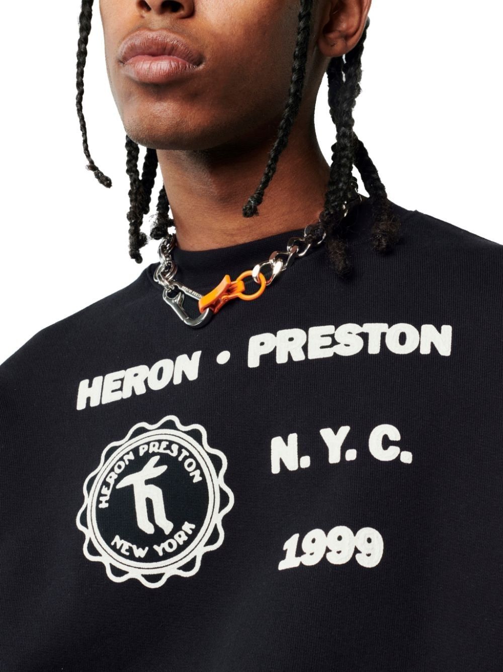 Heron Preston o1w1db10824 Medieval Heron Crew Sweatshirt in Black Size US L / EU 52-54 / 3 - 4 Thumbnail