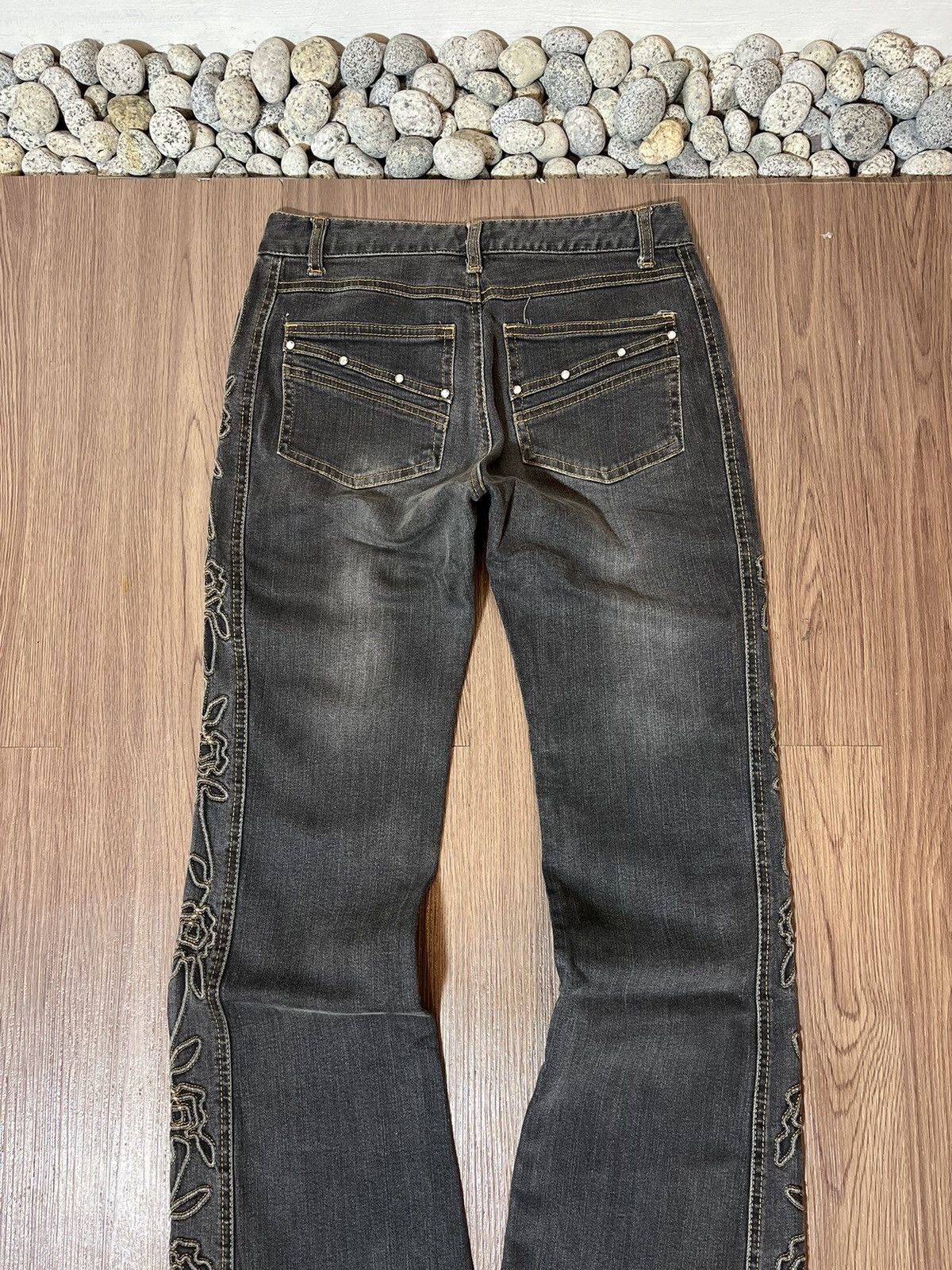 Hysteric Glamour × If Six Was Nine × Japanese Brand Jouer Aux Echecs japan floral embroidery flare denim Size US 27 - 4 Thumbnail