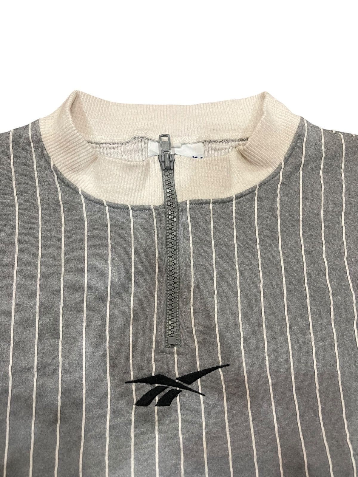 Bodega × Reebok Vintage Reebok Striped Quater Zipper Crop Top Size M / US 6-8 / IT 42-44 - 2 Thumbnail
