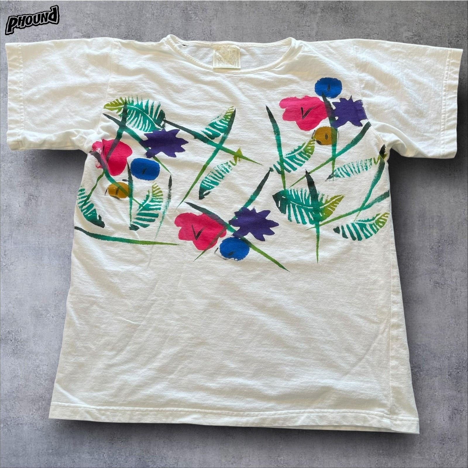 Vintage Vtg Alegre Shirt Mens L Floral Hand Painted Art Graphic 90s Size M / US 6-8 / IT 42-44 - 1 Thumbnail