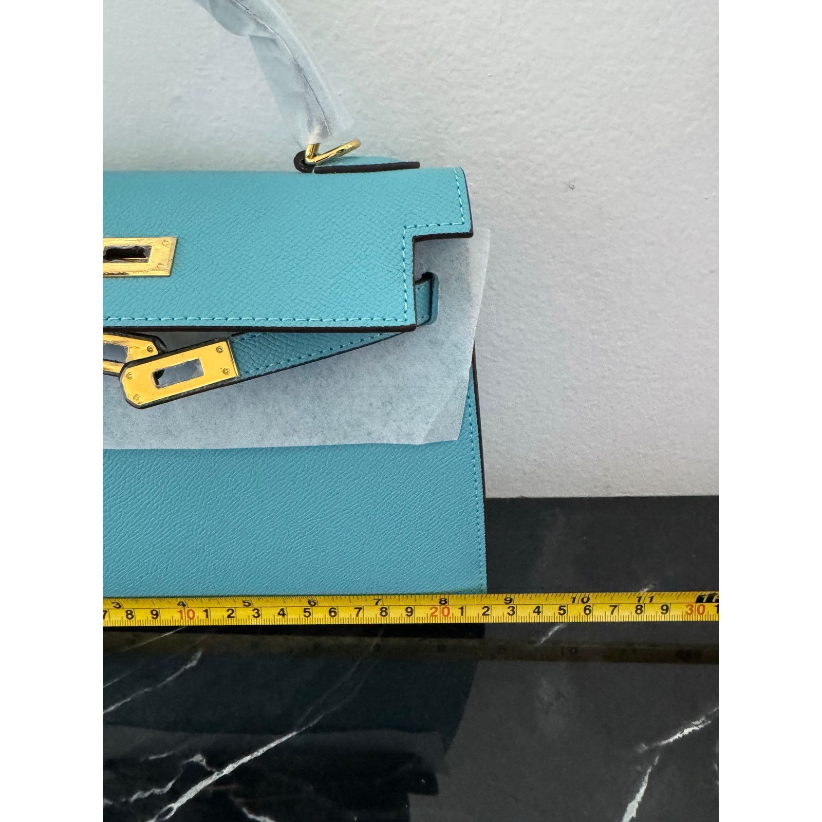 Other Aqua Blue “Kelly-Style” Top Handle Bag Size ONE SIZE - 6 Thumbnail