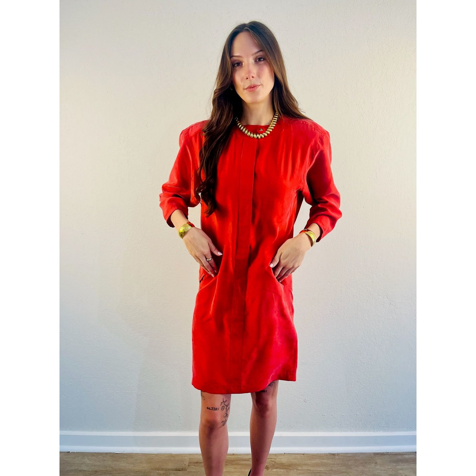Other Vintage 100% Silk Dress Size M / US 6-8 / IT 42-44 - 4 Thumbnail