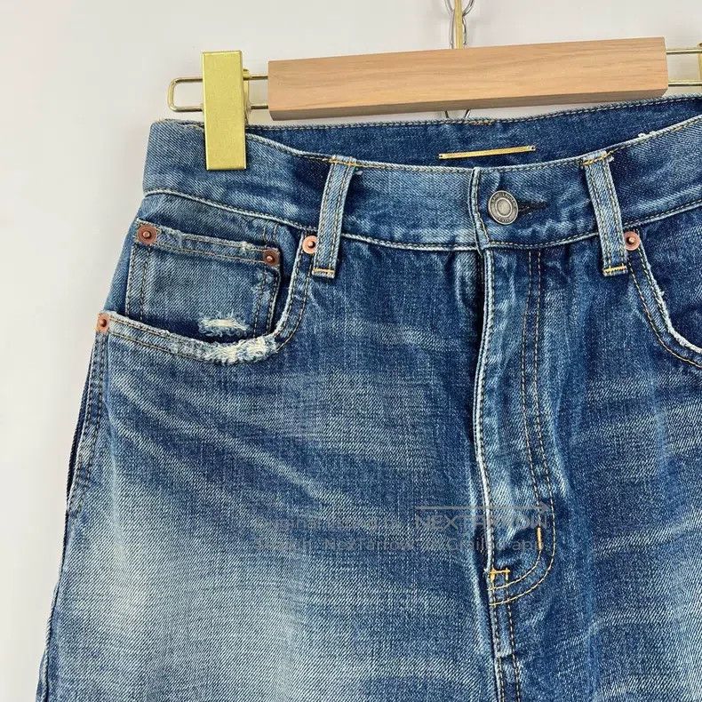 Saint Laurent Paris Saint Laurent Paris Wash Blue Fringe Denim Pants Size 28" / US 6 / IT 42 - 5 Thumbnail
