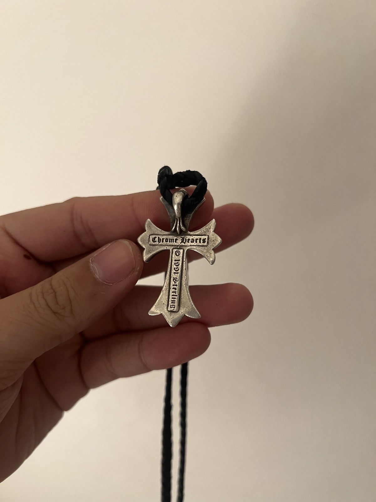 Chrome Hearts Chrome Hearts Small CH Cross Pendant with Bale Leather Braid Size ONE SIZE - 3 Thumbnail
