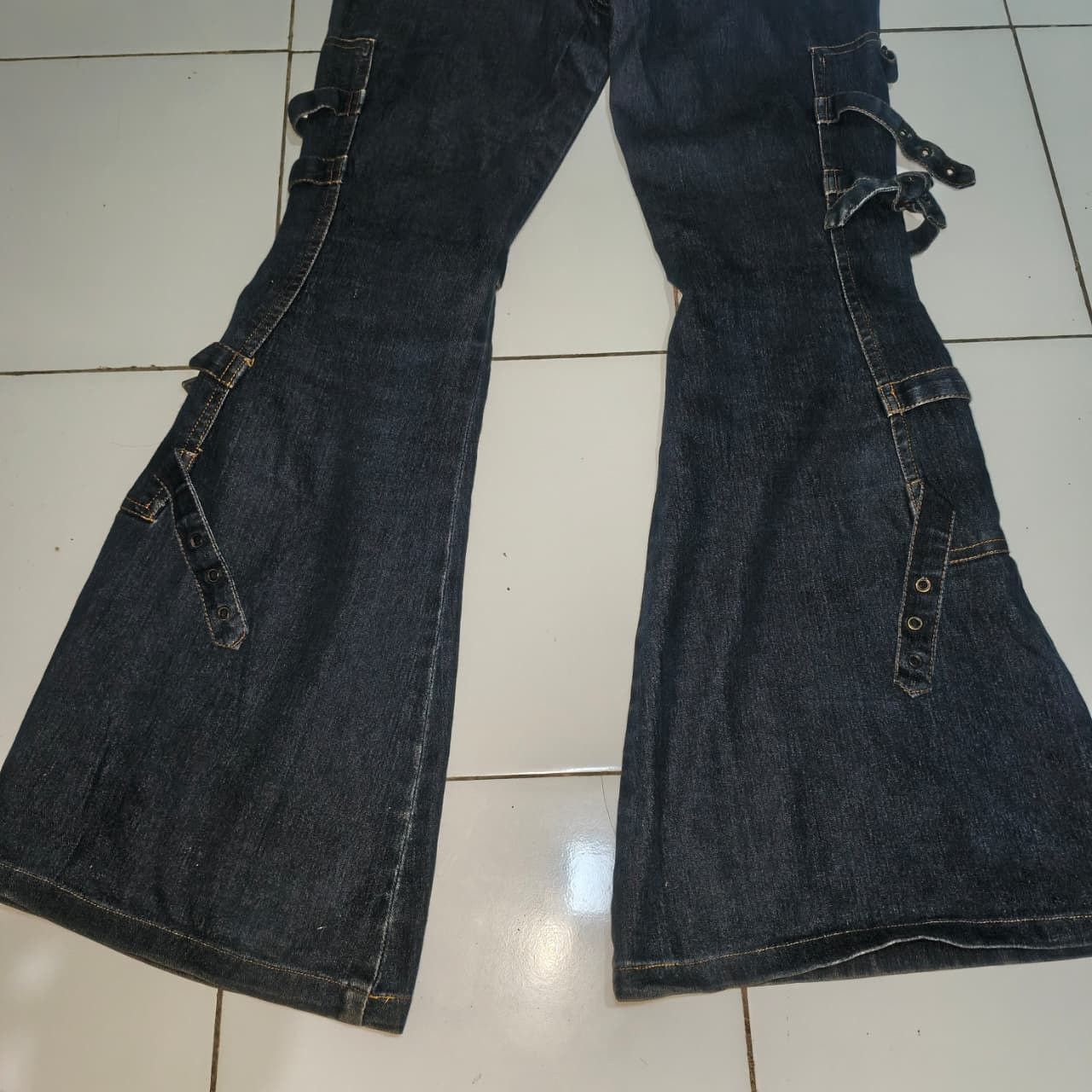 Other Vintage Foxmaster Y2K Bondage Raver Jeans Wide Leg Pants Size 28" / US 6 / IT 42 - 3 Thumbnail
