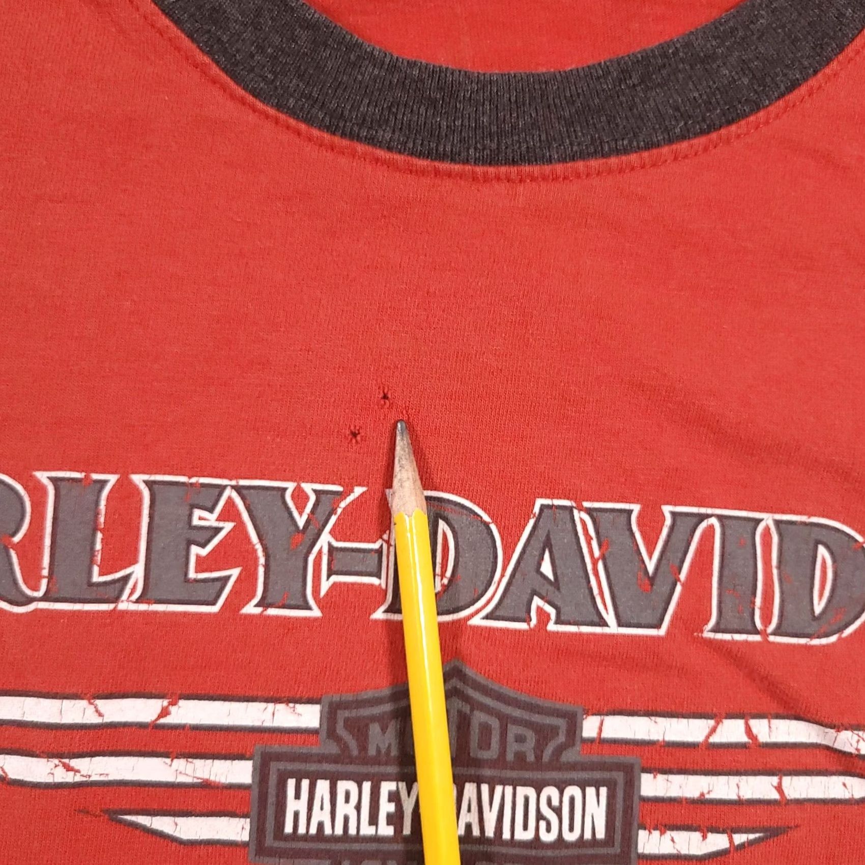 Harley Davidson VINTAGE Harley-Davidson Ringer Shirt Mens XL Red Gettysburg PA 2007 USA T-Shirt Crew Neck N/A Size US XL / EU 56 / 4 - 6 Thumbnail