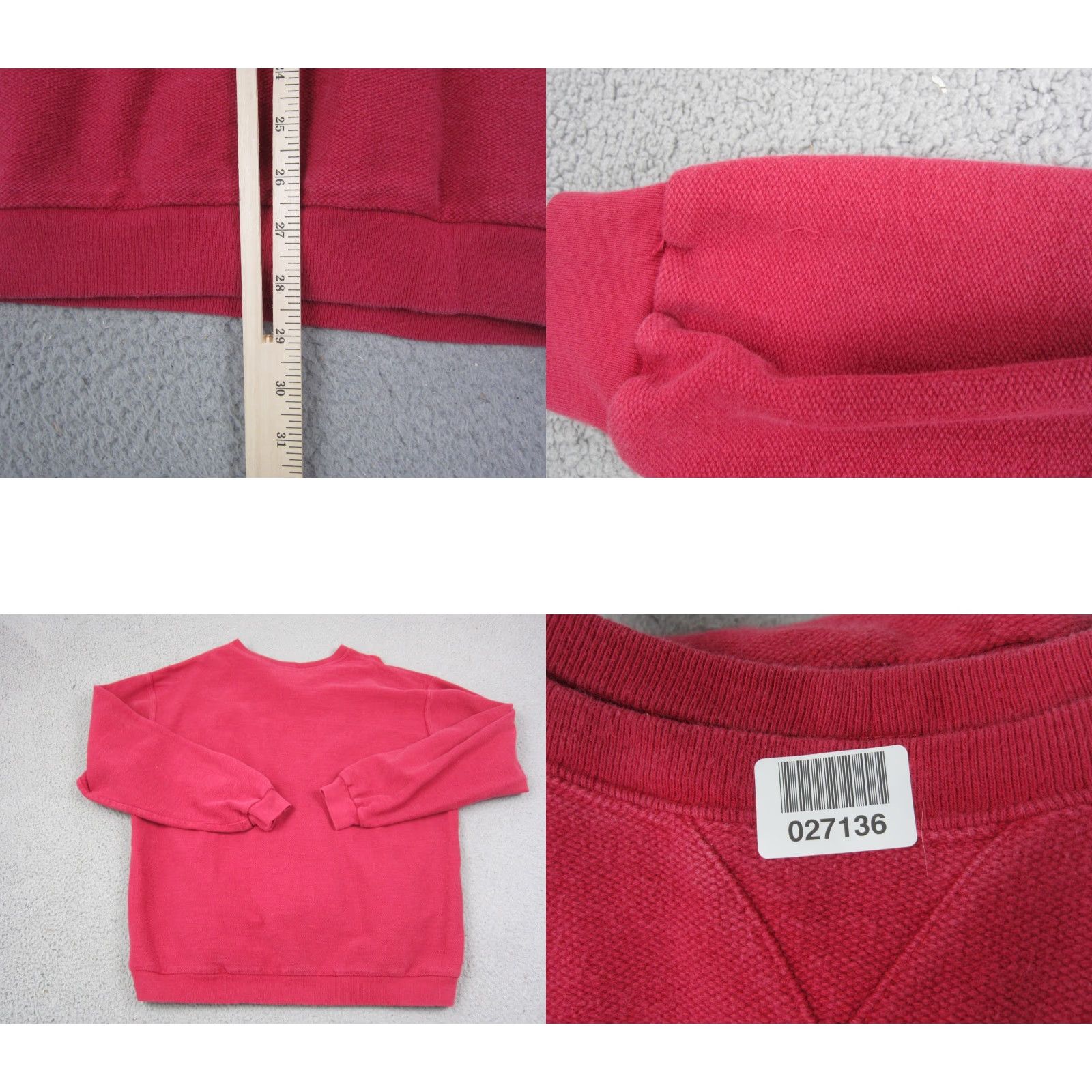 Lands' End Lands' End Sweatshirt XL Red Pullover Mens Crew Neck Cotton Fleece Vintage USA Pattern Solid Made in USA Size US XL / EU 56 / 4 - 8 Thumbnail