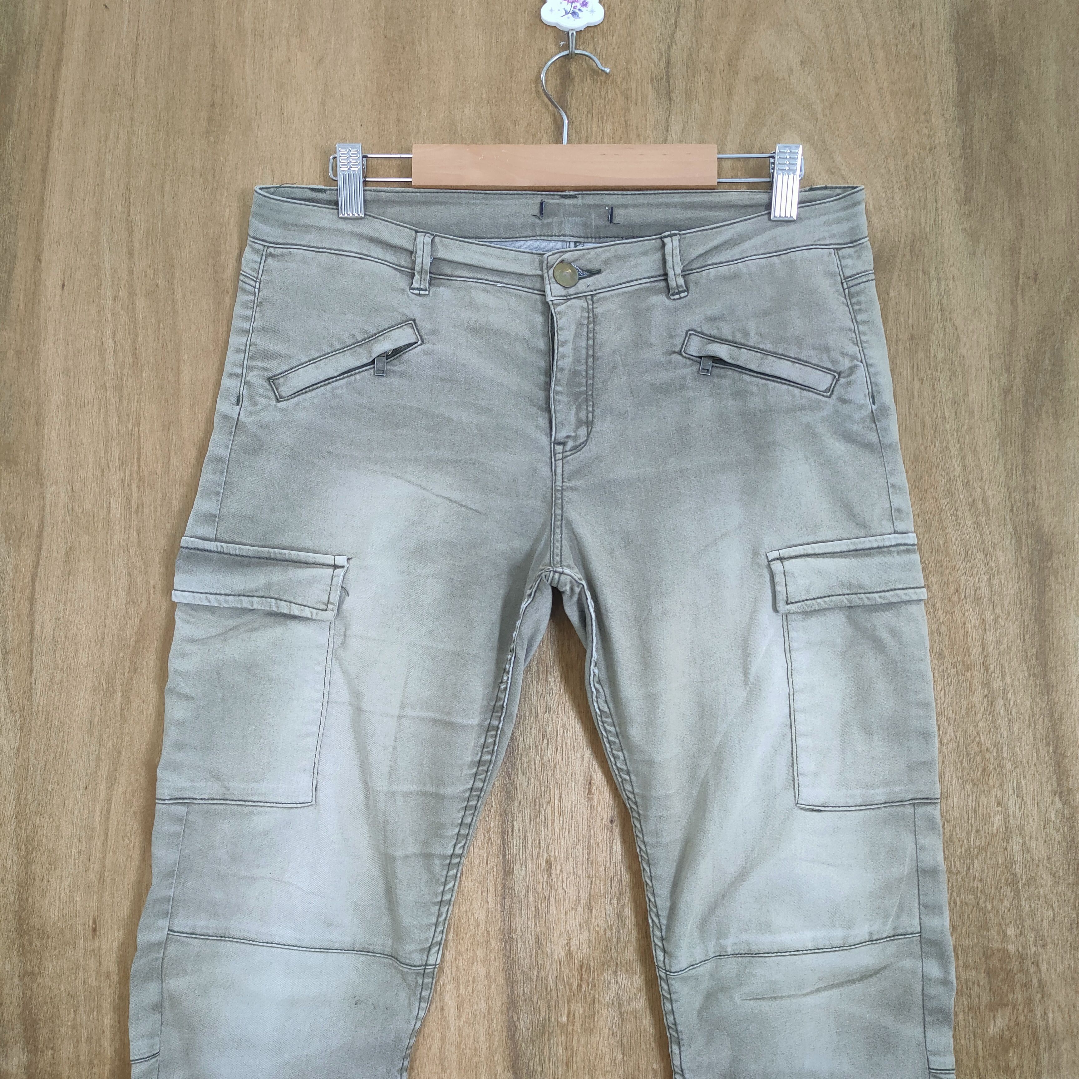 Japanese Brand JAPANESE FADED SKINNY CARGO PANTS Size US 30 / EU 46 - 2 Thumbnail
