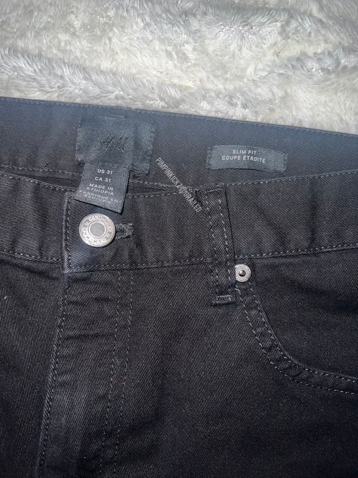 H&M Mens H&M black slim fit pants size 31 Size US 31 - 2 Thumbnail