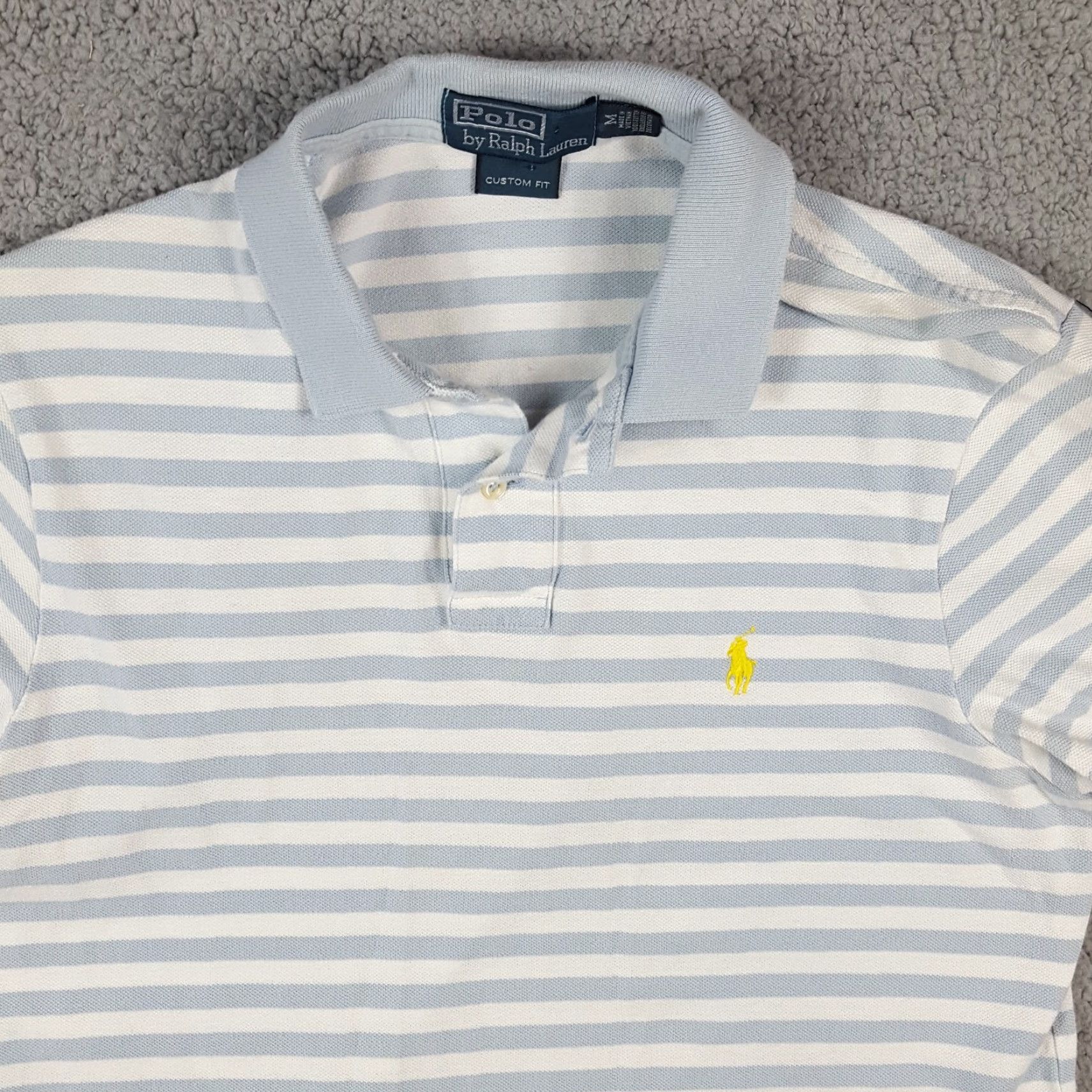 Ralph Lauren Vintage Ralph Lauren Polo Shirt Men Medium Blue Striped 90s Grunge Preppy Casual Size US M / EU 48-50 / 2 - 2 Thumbnail
