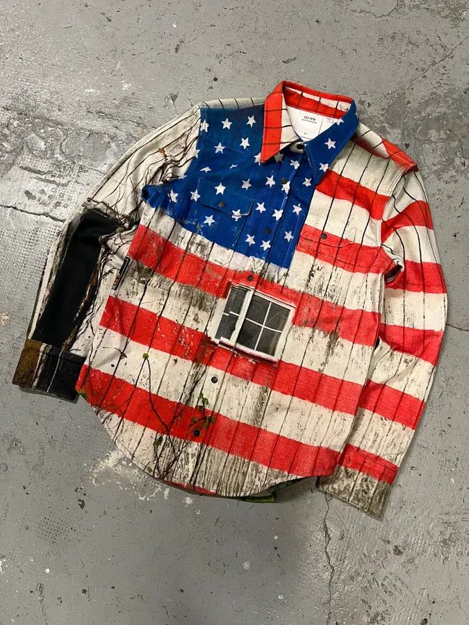 Calvin Klein × Designer × Vintage 2018 Raf Simons for Calvin Klein USA Flag Est 1978 Shirt Size US M / EU 48-50 / 2 - 5 Thumbnail