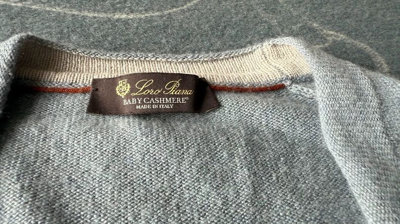 Loro Piana LORO PIANA Blue and gray goat cashmere sweater Size US L / EU 52-54 / 3 - 4 Thumbnail