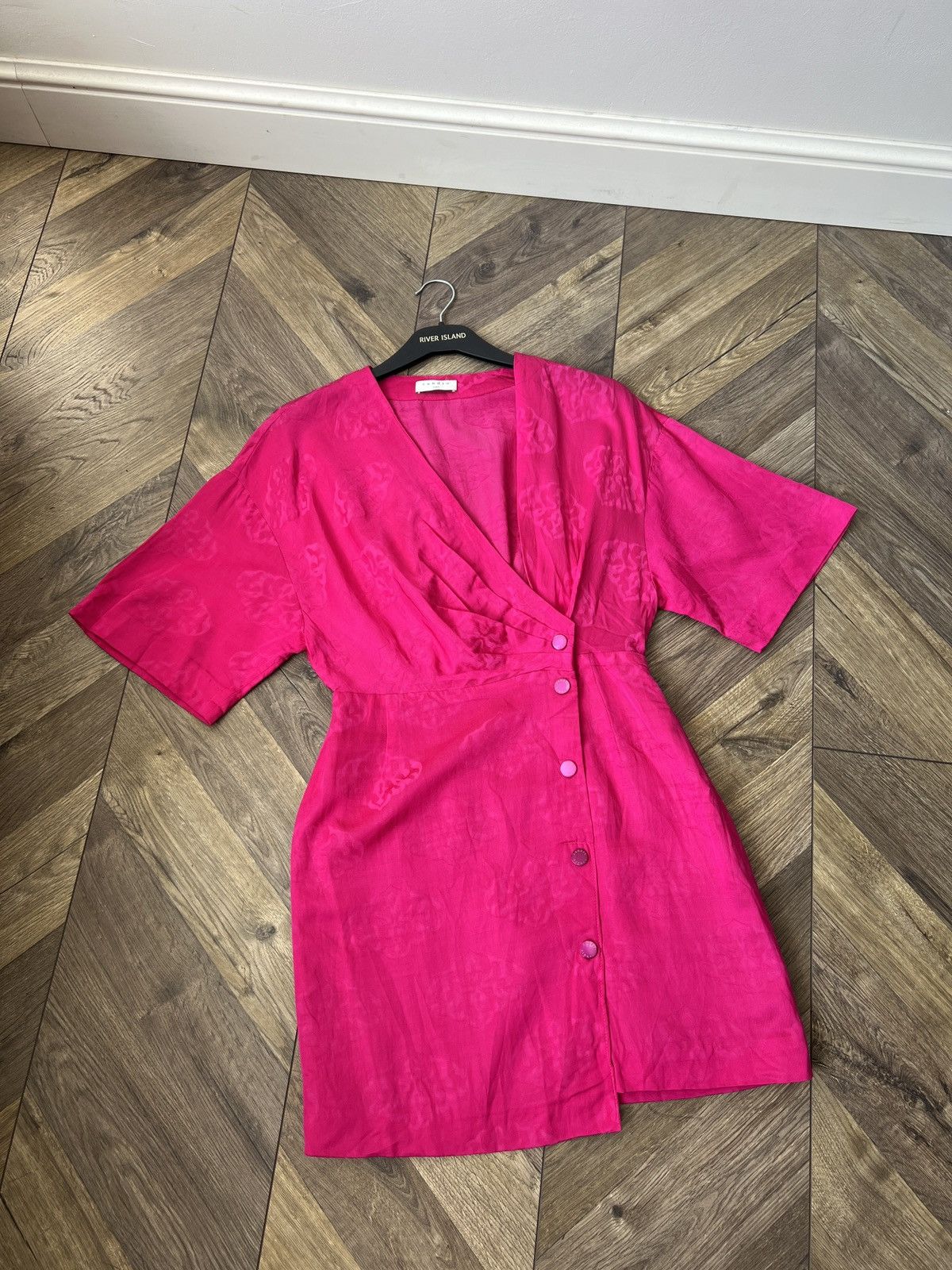Sandro Vintage SANDRO Harpie Jacquard Wrap Dress Size XS / US 0-2 / IT 36-38 - 4 Thumbnail